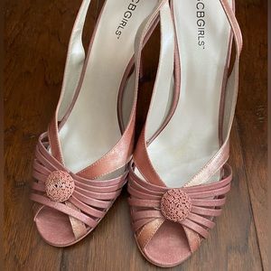 Bcbg iridescent pink sling back pumps
